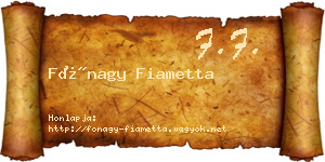 Fónagy Fiametta névjegykártya